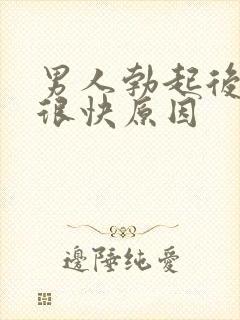 男人勃起后软的很快原因