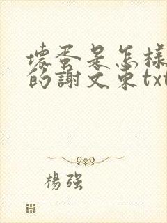 坏蛋是怎样炼成的谢文东txt下载封面