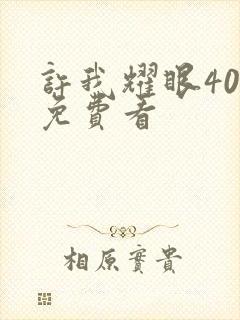 许我耀眼40集免费看