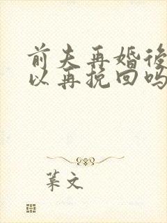 前夫再婚后还可以再挽回吗