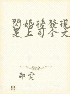 闪婚后发现老公是上司全文免费阅读小说