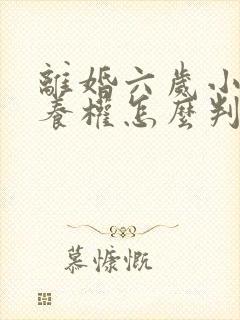 离婚六岁小孩抚养权怎么判