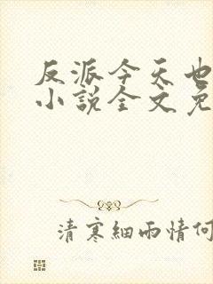 反派今天也很乖小说全文免费阅读