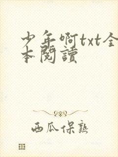 少年啊txt全本阅读封面