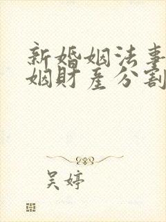 新婚姻法事实婚姻财产分割