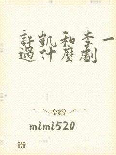 许凯和李一桐演过什么剧