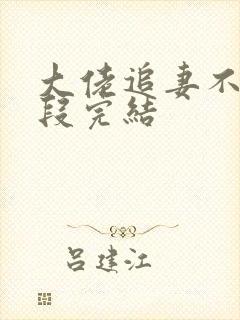 大佬追妻不择手段完结封面