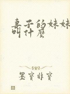 妻子的妹妹应该叫什么