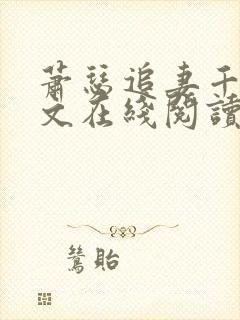 萧瑟追妻千落续文在线阅读