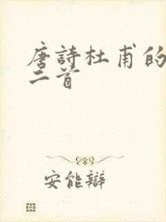 唐诗杜甫的绝句二首封面