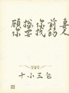 顾总你前妻就是你要找的人全