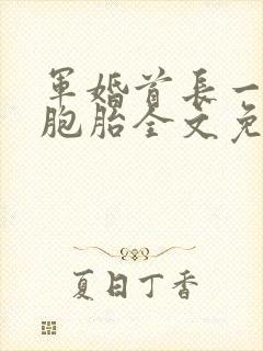 军婚首长一婚三胞胎全文免费阅读