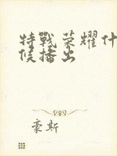 特战荣耀什么时候播出