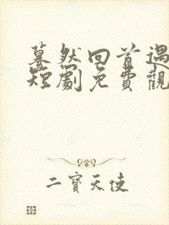 蓦然回首遇良人短剧免费观看封面