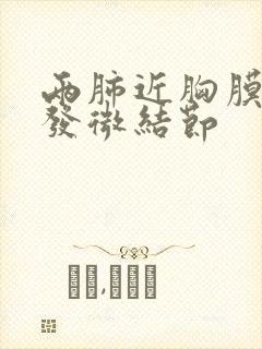 两肺近胸膜处多发微结节封面