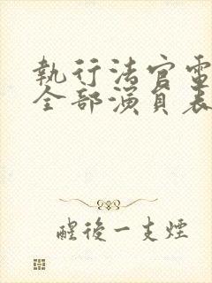 执行法官电视剧全部演员表封面