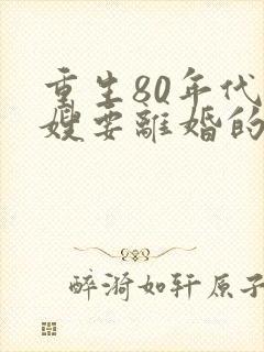 重生80年代军嫂要离婚的小说