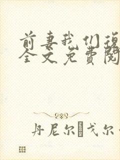 前妻我们复婚吧全文免费阅读