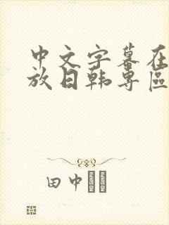 中文字幕在线播放日韩专区第一页封面