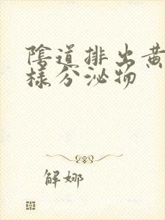 阴道排出黄色水样分泌物