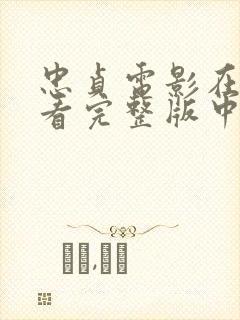 忠贞电影在线观看完整版中文字幕封面