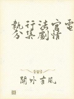 执行法官电视剧分集剧情