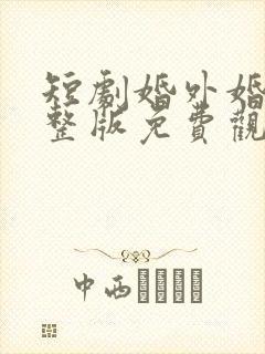 短剧婚外婚里完整版免费观看