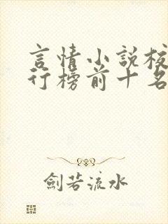 言情小说校园排行榜前十名封面