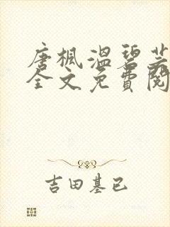 唐枫温碧芸小说全文免费阅读