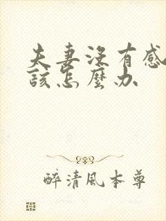 夫妻没有感情了该怎么办