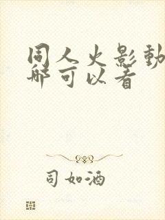 同人火影动画在哪可以看