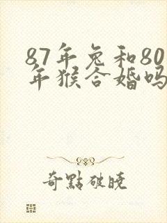 87年兔和80年猴合婚吗