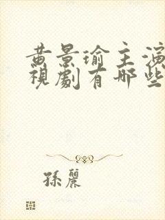 黄景瑜主演的电视剧有哪些封面