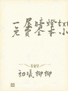 一屋暗灯txt免费全本小说电子书封面