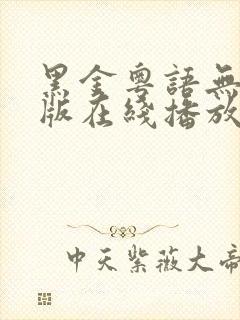 黑金粤语无删减版在线播放第一季