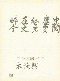 醉在红尘中小说全文免费阅读