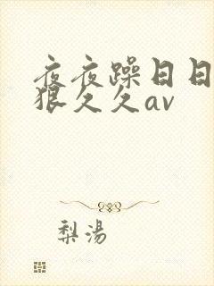 夜夜躁日日躁狠狠久久av
