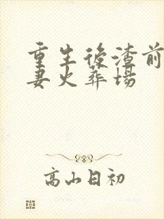 重生后渣前夫追妻火葬场封面