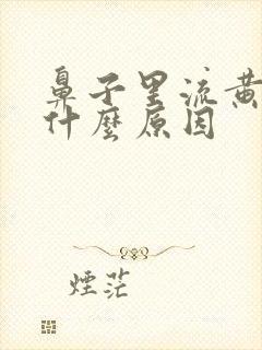 鼻子里流黄鼻涕什么原因