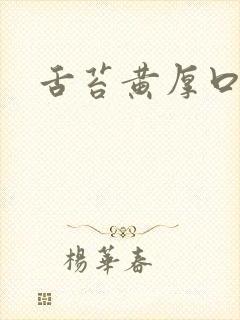 舌苔黄厚口苦封面