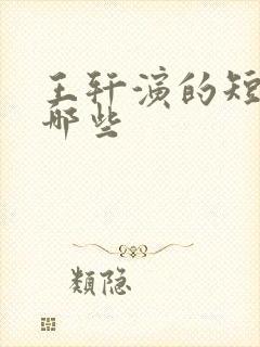 王轩演的短剧有哪些