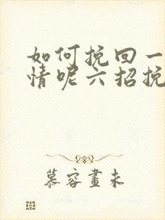 如何挽回一段感情呢六招挽回感情封面