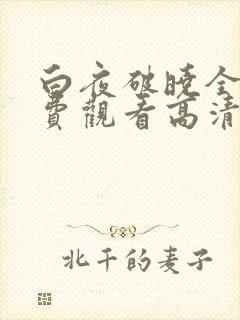白夜破晓全集免费观看高清