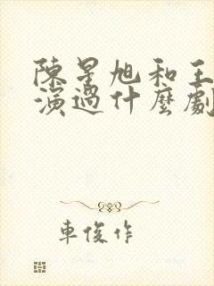 陈星旭和王玉雯演过什么剧