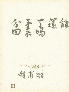 分手了还能挽回回来吗