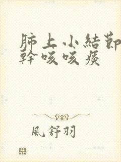 肺上小结节咳嗽干咳咳痰