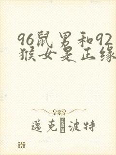 96鼠男和92猴女是正缘吗