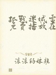 孤战迷城电视剧免费播放在线观看封面