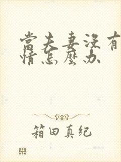 当夫妻没有了感情怎么办封面