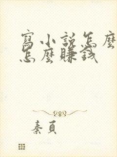 写小说怎么发布怎么赚钱